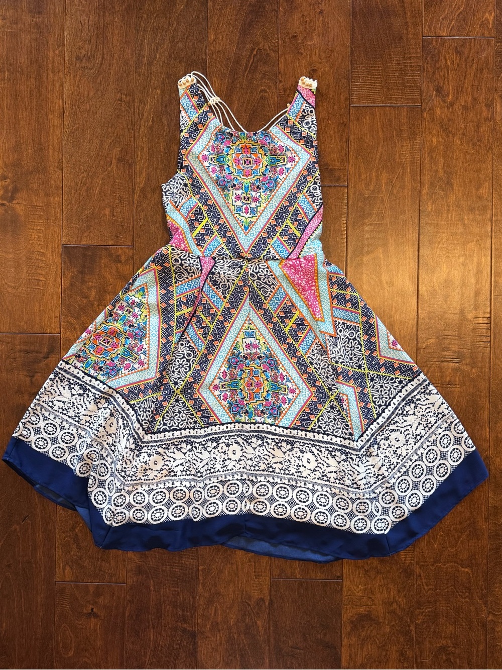 NWT Tween Diva Girls Size 14 Multi-Color Halter Dress Beaded